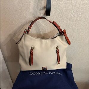 Dooney & Bourke Cream and Tan Shoulder Bag